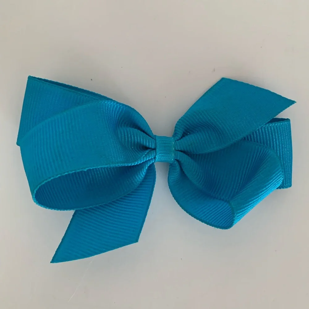 Kids Bow Set Hair Clips Accessories 4 Pieces Black Blue Orange Cream